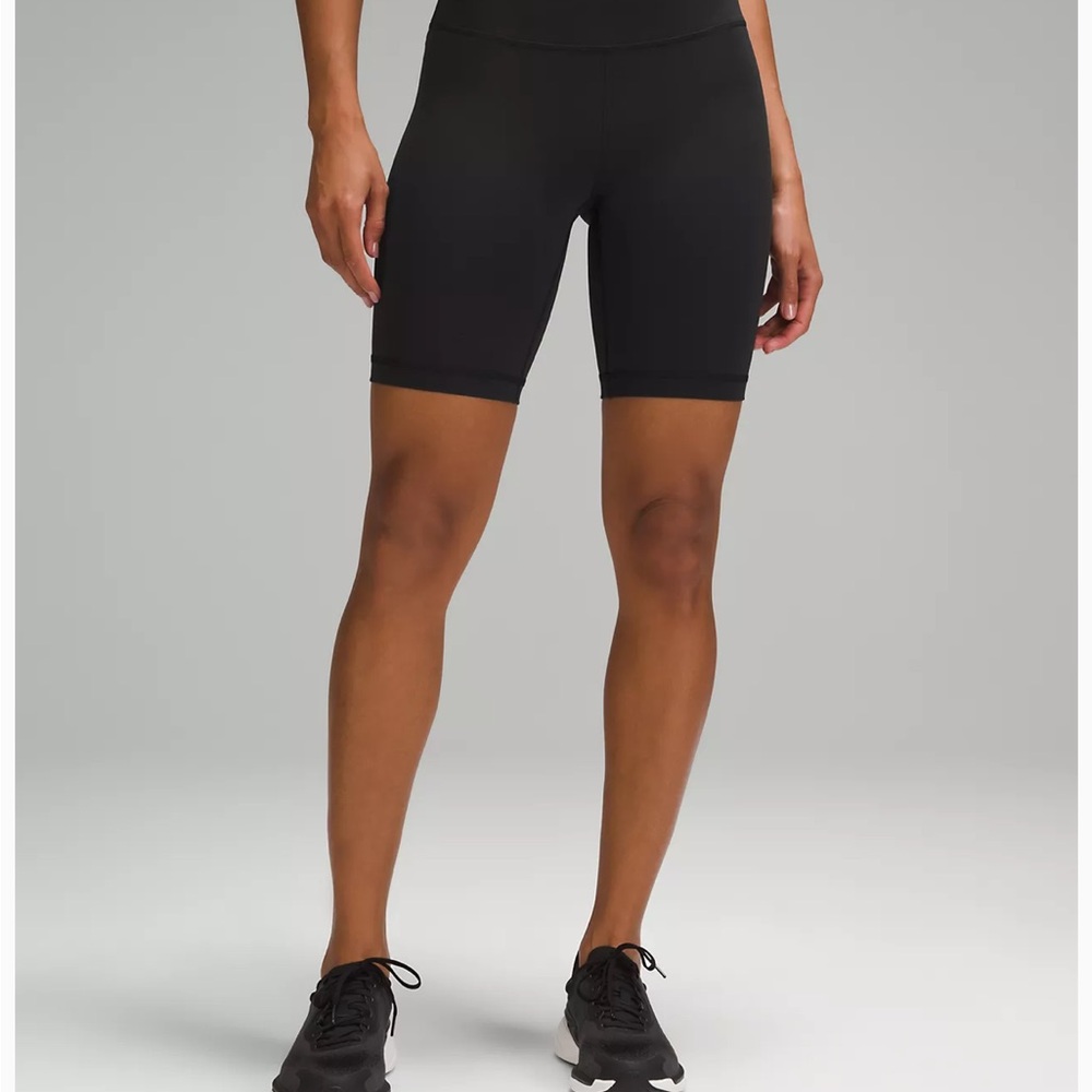 Black Bike Shorts with High Waist and Moisture Wicking Fabric